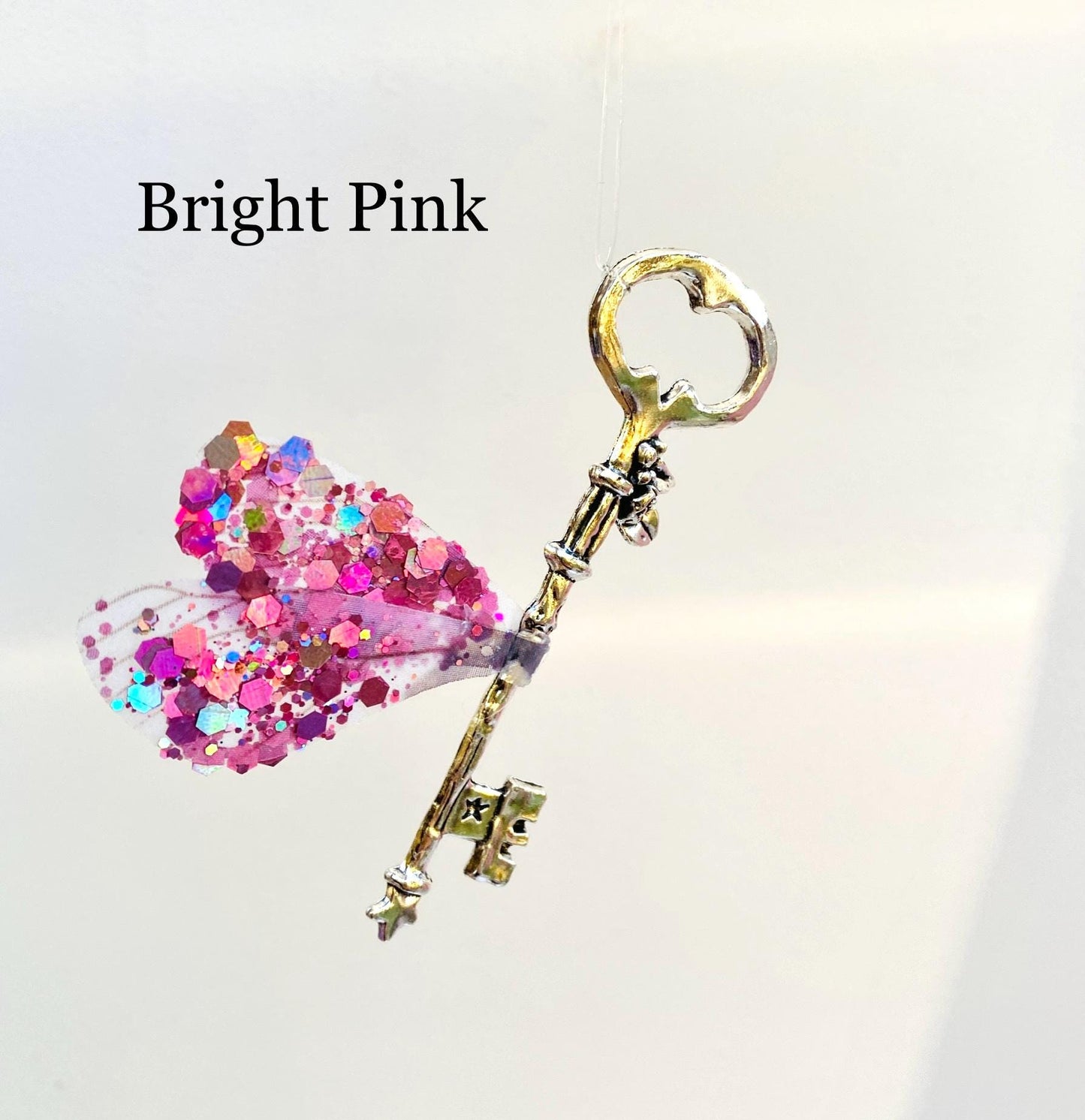 LARGE Silver flying keys! Whimsical Fairy winged keys! Fairy Door Key, Fairytale Wedding decor, Fairy Bedroom decor, Fairy Gift Wizard keys