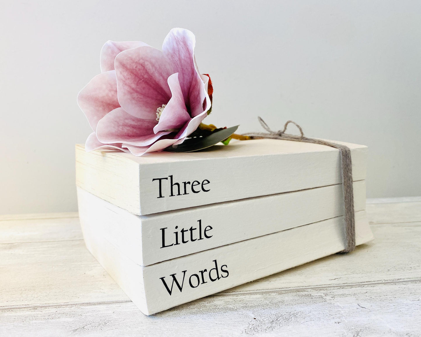 Personalized Book Stack Decor: Rustic Faux Book Ornament