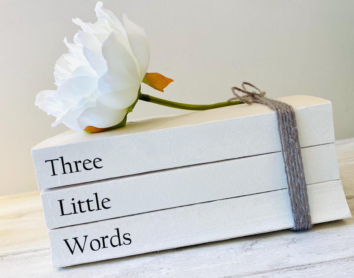 Personalized Book Stack Decor: Rustic Faux Book Ornament