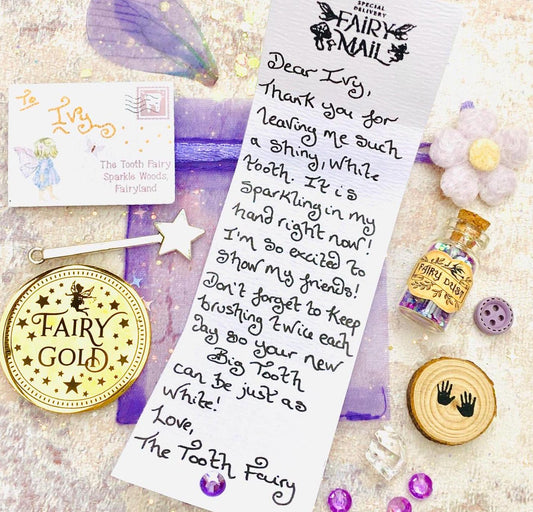 Tooth Fairy Kit: Letter, Fairy Dust, Tooth Fairy Gold Coin! First Tooth Fairy