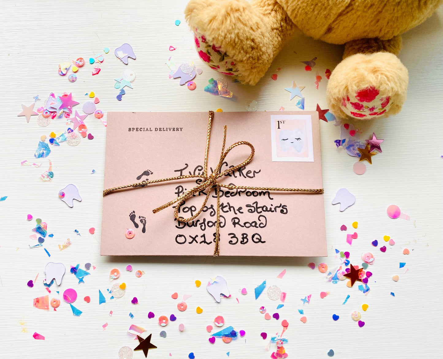 Tooth Fairy Confetti- leave a glittering, magical trail showing where The Tooth Fairy landed when collecting your child’s tooth! First Tooth