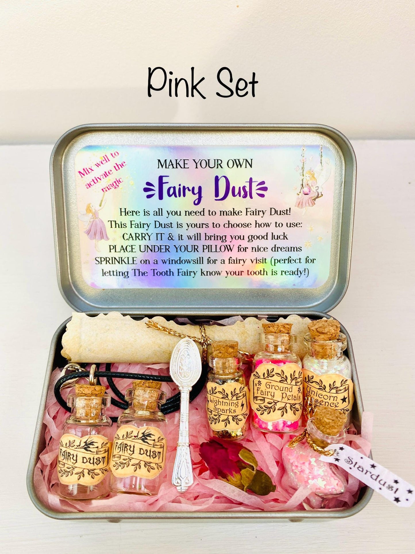 Make Your Own FAIRY DUST -perfect gift from the Tooth Fairy or Fairy Party Bag Fillers, mini Fairy Dust Bottles, Fairy Birthday Gift
