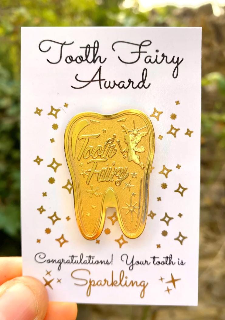 Tooth Fairy Gold Coin- Gift from the Tooth Fairy, Tooth Fairy Certificate, First Lost Tooth Certificate, Tooth Fairy Kit