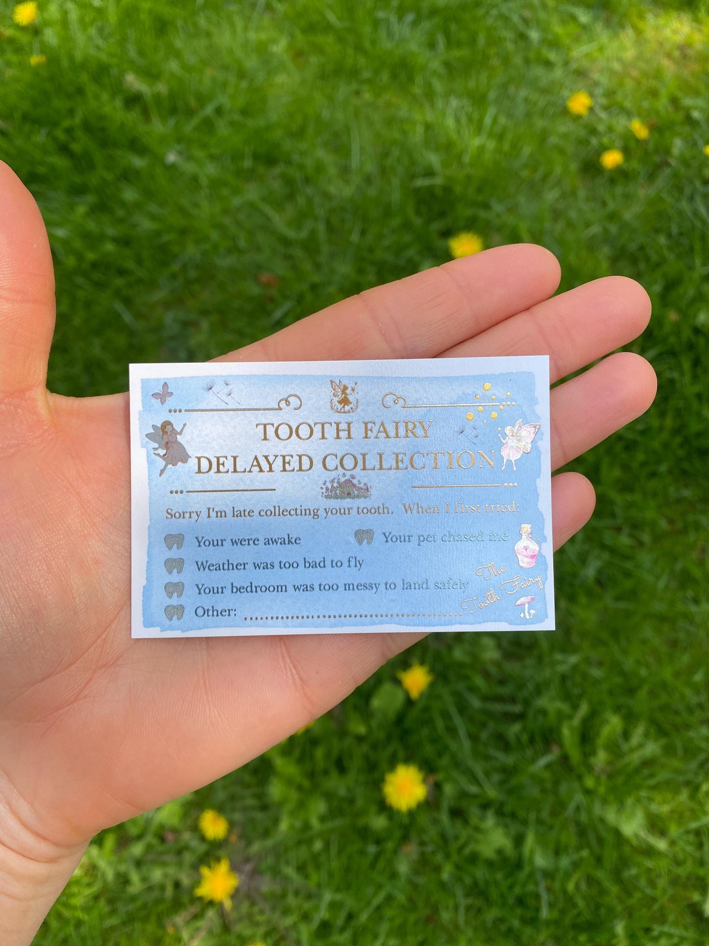 DELAYED TOOTH Fairy Collection Certificate! Perfect to explain a late Tooth Fairy Visit! Tooth Fairy- First Tooth -Fairy Dust