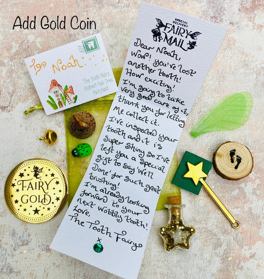 Tooth Fairy Kit: Letter, Fairy Dust, Gold Coin & Keepsakes