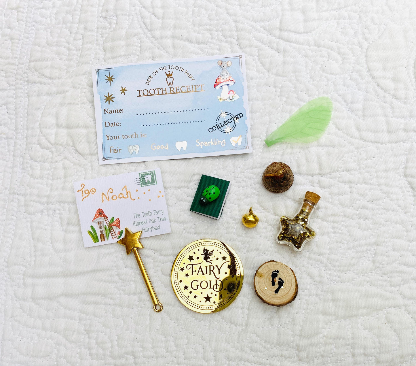 Tooth Fairy Kit: Letter, Fairy Dust, Gold Coin & Keepsakes