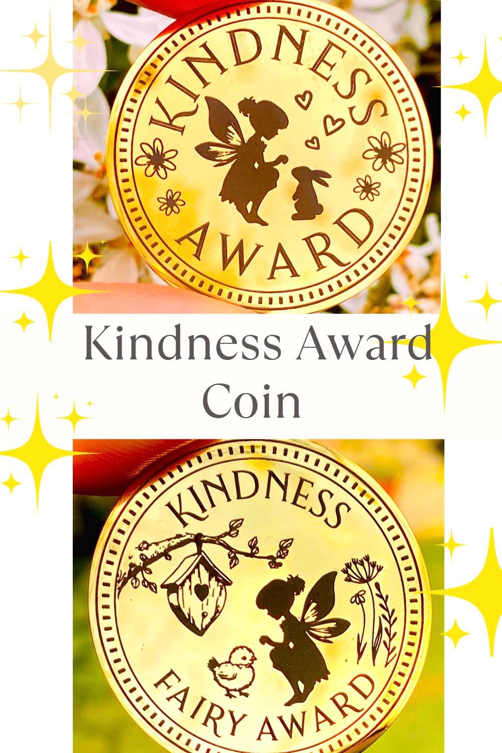 FAIRY FRIEND or KINDNESS Gold Coin & Certificate! Fairy Reward for Fairy Penpal, Fairy Letters, Good Behaviour Gift! Tooth Fairy Gold Coin