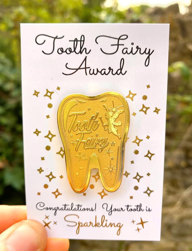 Tooth Fairy Gold Coin Award- Tooth Fairy Gift, First Lost Tooth Certificate, Tooth Fairy Kit, First Tooth Fairy & Last Tooth Fairy.