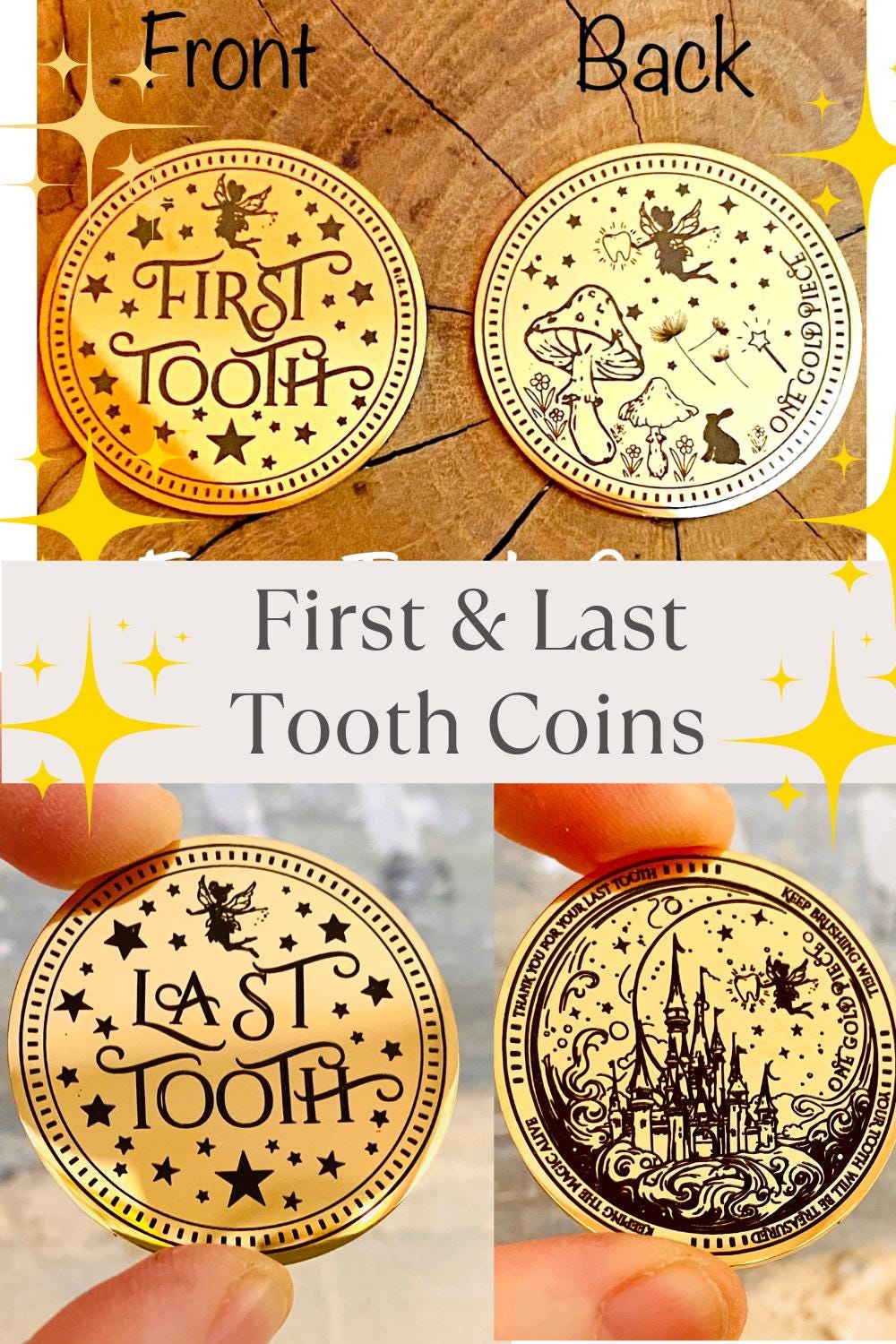 Tooth Fairy Gold Coin Award- Tooth Fairy Gift, First Lost Tooth Certificate, Tooth Fairy Kit, First Tooth Fairy & Last Tooth Fairy.