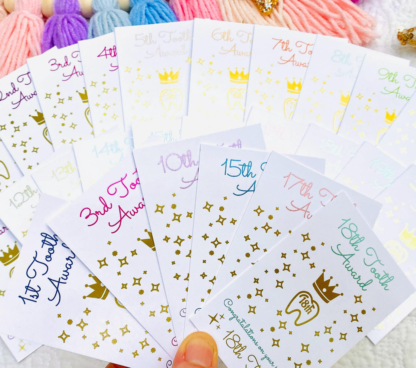 20 TOOTH FAIRY Collection Receipts - 1 for every tooth! Tooth Fairy Certificate Awards! First Tooth & Last Tooth! Fairy Dust
