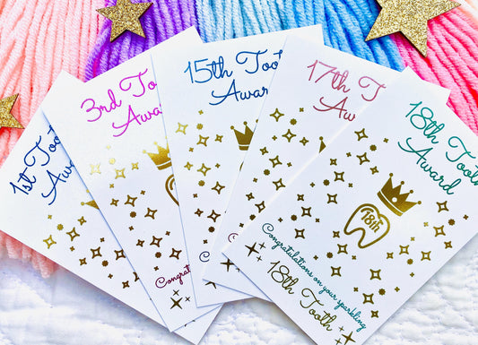 20 TOOTH FAIRY Collection Receipts - 1 for every tooth! Tooth Fairy Certificate Awards! First Tooth & Last Tooth! Fairy Dust