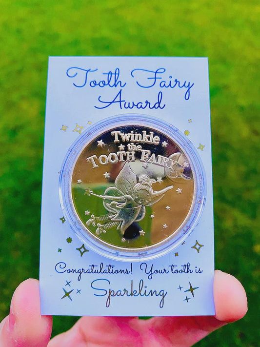 Tooth Fairy Gold Coin Award- Tooth Fairy Gift, First Lost Tooth Certificate, Tooth Fairy Kit, First Tooth Fairy & Last Tooth Fairy.