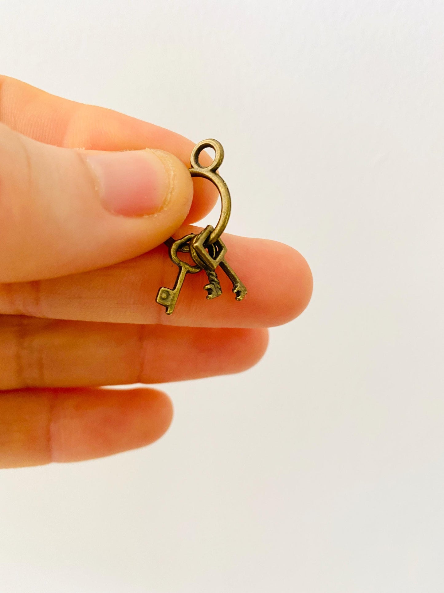 Mini Fairy Keys- Tiny metal keys for dollhouse crafts- key charms- dollhouse miniatures- 13mm, 1:16 scale! Mini Fairy Keys for Fairy Doors
