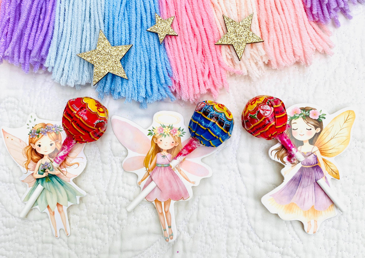 Fairy Party Favours Lollipops - Table Decorations - Party Bag Fillers, Birthday Favors