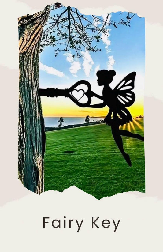 Fairy Garden Silhouette Metal Tree Spike, Garden Fairies Art Decor, Fairy Garden Decorations, Fairy Silhouette. Fairy Art