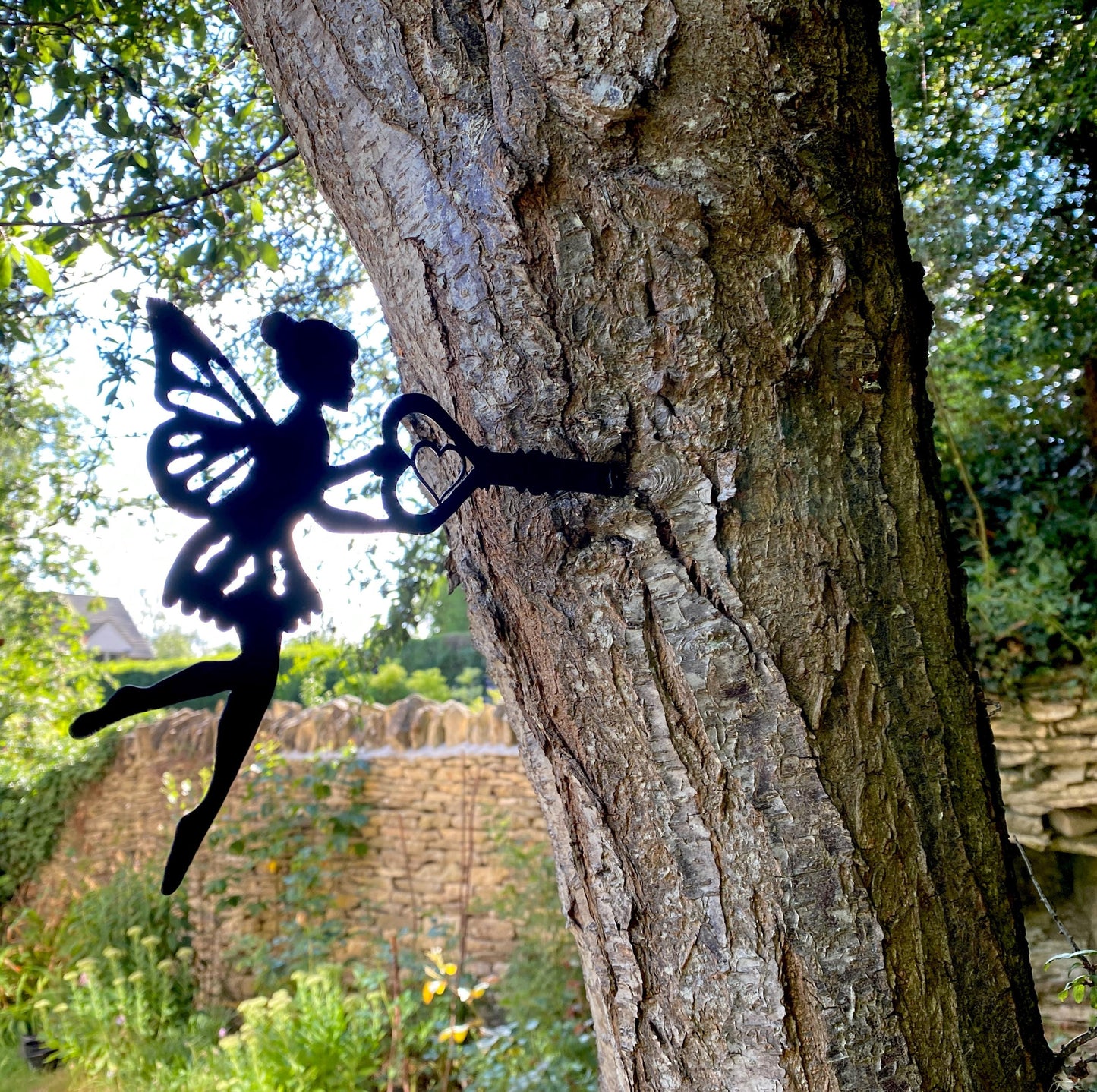 Fairy Garden Silhouette Metal Tree Spike, Garden Fairies Art Decor, Fairy Garden Decorations, Fairy Silhouette. Fairy Art