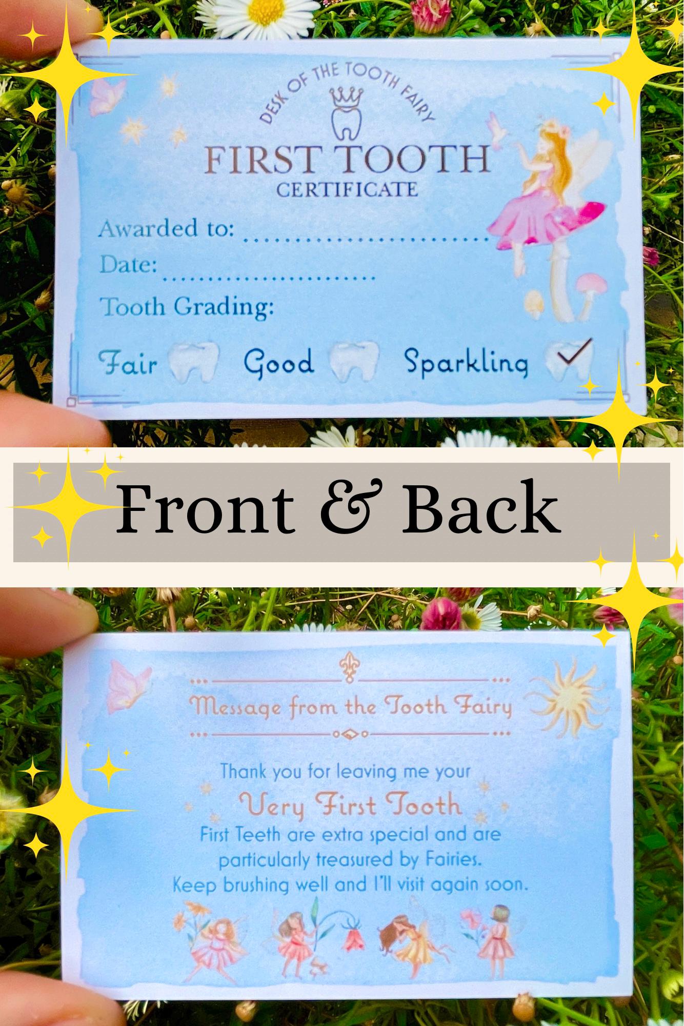 FIRST TOOTH Fairy Certificate & First Tooth Gold Coin! Lost First  Tooth Fairy Receipt! Lovely Keepsake for a child’s First Lost Tooth!