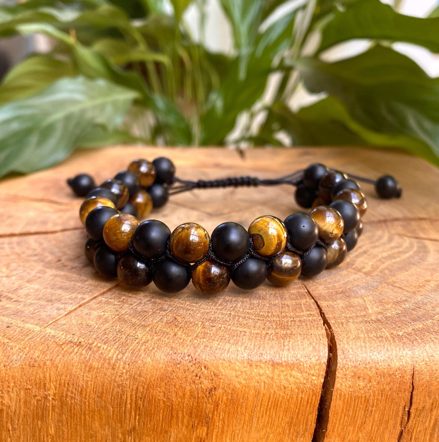 Unisex Tiger’s Eye Bracelet -Beaded Chakra Bracelet - natural Tiger’s Eye -Healing, Yoga & Positive Energy