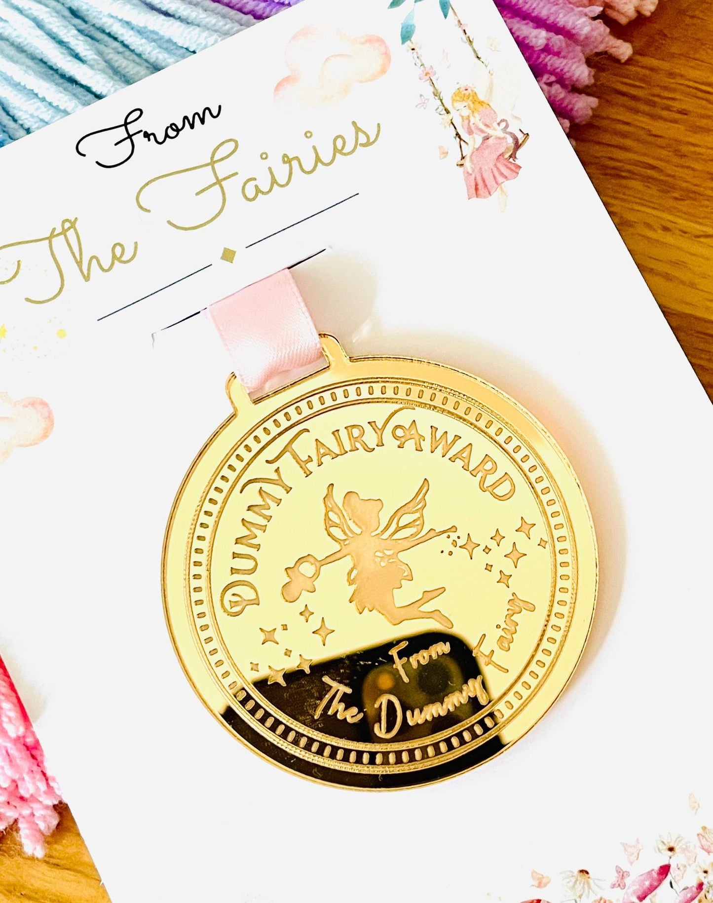 Dummy Fairy LETTER and Dummy Fairy MEDAL! Fairy Gold Coin and Fairy Dust. Binkie Fairy Letter, Soother Fairy Letter & Pacifier Fairy Letter