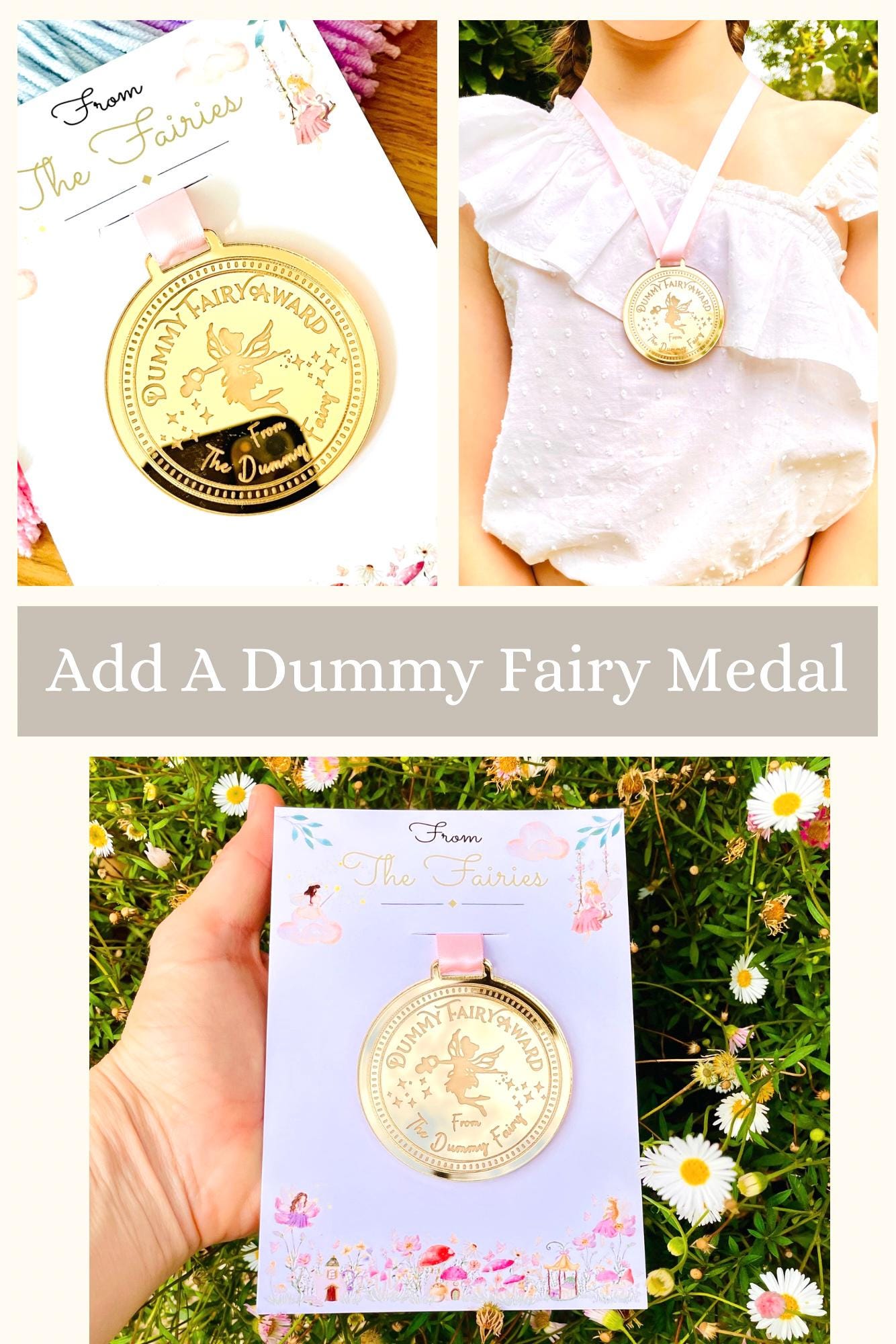 Dummy Fairy LETTER and Dummy Fairy MEDAL! Fairy Gold Coin and Fairy Dust. Binkie Fairy Letter, Soother Fairy Letter & Pacifier Fairy Letter