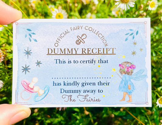 DUMMY FAIRY Receipt, Fairy Gold Coin & Dummy Fairy Medal! Soother Fairy, Soother Fairy Coin! Pacifier Fairy Gold Coin, Binky Fairy Medal
