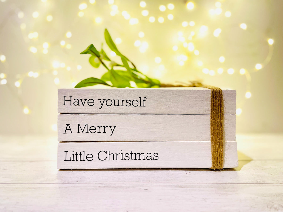 Personalized Christmas Book Stack Ornament: Festive Upcycled Book Decor