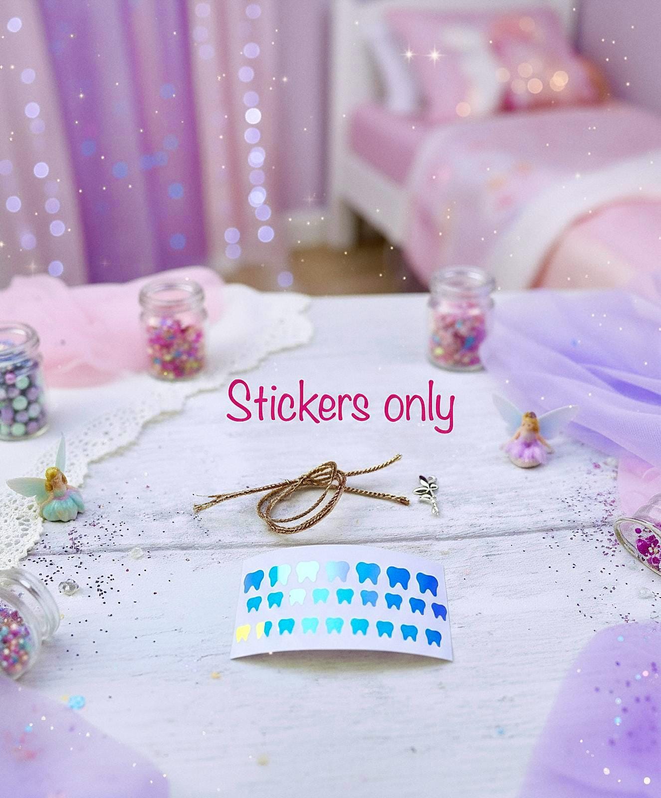 Tooth Fairy Money Stickers! Turn your Human Money into Tooth Fairy Money with Holographic Tooth Stickers! Tooth Fairy Decals!