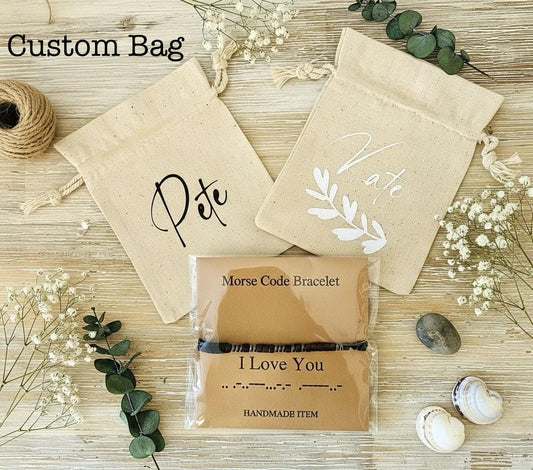 MORSE CODE Bracelet with different hidden messages- with personalised bag option. Boho gift- great secret Santa gift. Healing bracelet.
