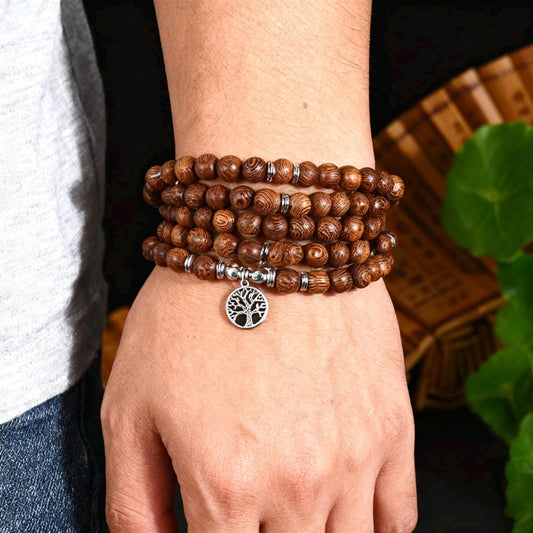 108 Mala Beads- Traditional Natural Wooden Mala Meditation Necklace. Beautiful Chakra Healing bracelet. Japa Mala. Prayer beads.