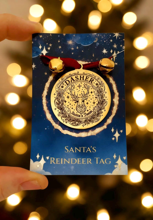 Lost REINDEER TAG- one of Santa’s Reindeer lost their tag whilst they were visiting! Fantastic Christmas Eve Box filler or Stocking Filler.