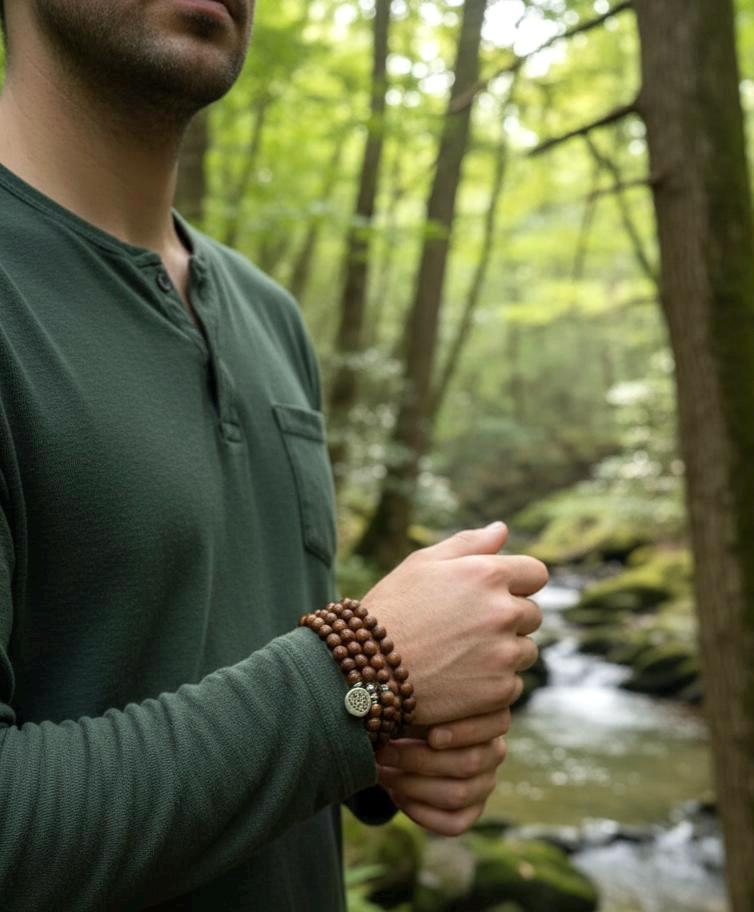 108 Mala Beads- Traditional Natural Wooden Mala Meditation Necklace. Beautiful Chakra Healing bracelet. Japa Mala. Prayer beads.