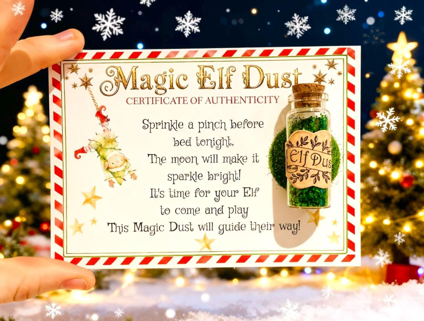 ELF DUST mini bottles- exciting Stocking Filler or Christmas Eve Box gift! Encourage your Christmas Elf back!