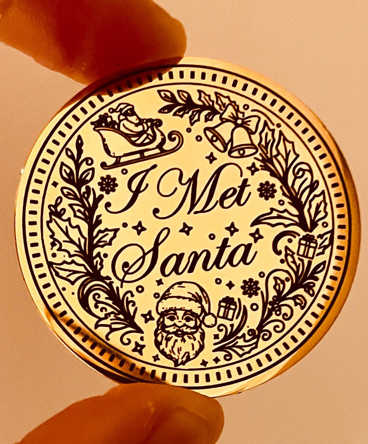 Professional Santa Grotto Coins BULK LOT ‘I Met Santa, Father Christmas Grotto Coins. North Pole Treasury™ Coins- 38mm