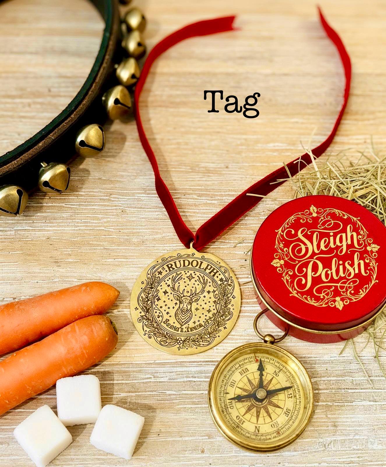 Lost REINDEER TAG- one of Santa’s Reindeer lost their tag whilst they were visiting! Fantastic Christmas Eve Box filler or Stocking Filler.