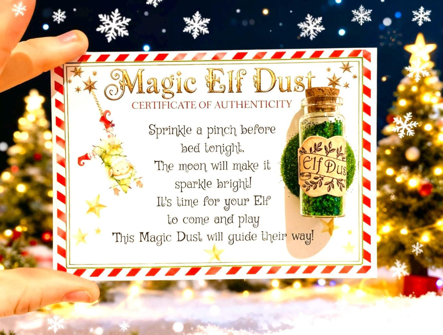 ELF DUST mini bottles- exciting Stocking Filler or Christmas Eve Box gift! Encourage your Christmas Elf back!
