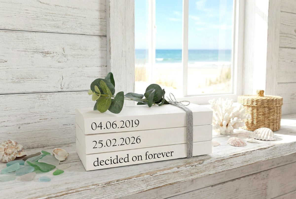Personalised Decorative Book Stack with your SPECIAL DATES | Coffee Table Books | Home Decor Books