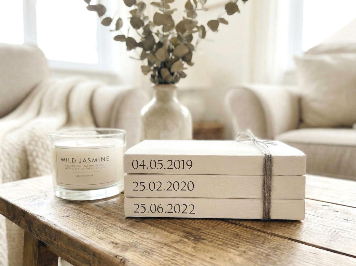 Personalised Decorative Book Stack with your SPECIAL DATES | Coffee Table Books | Home Decor Books