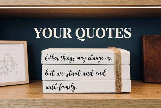 Personalized Quote Book Stack: White Book Ornament, Home Decor