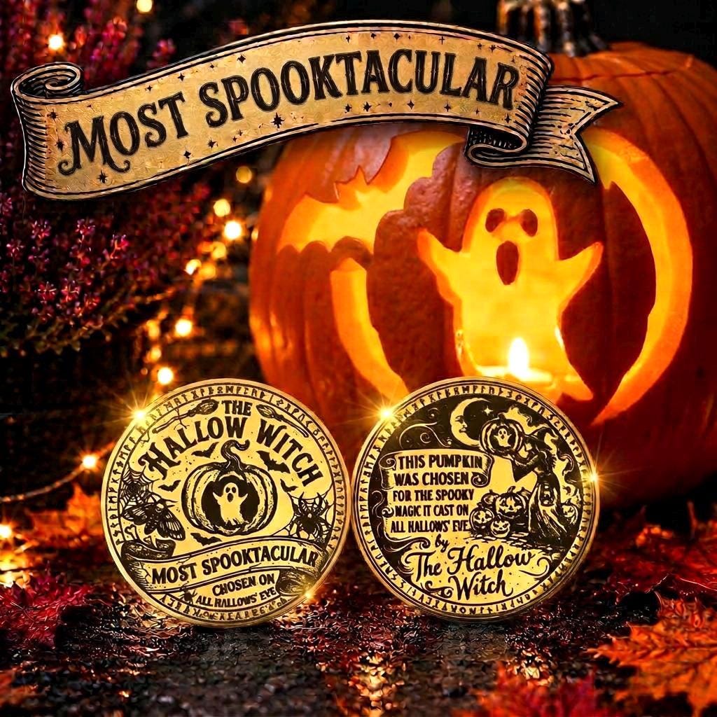 Halloween Witch’s Token -Pumpkin Award from a Visiting Witch | A New Halloween Tradition -Pumpkin Carving Activity & Halloween Keepsake Gift