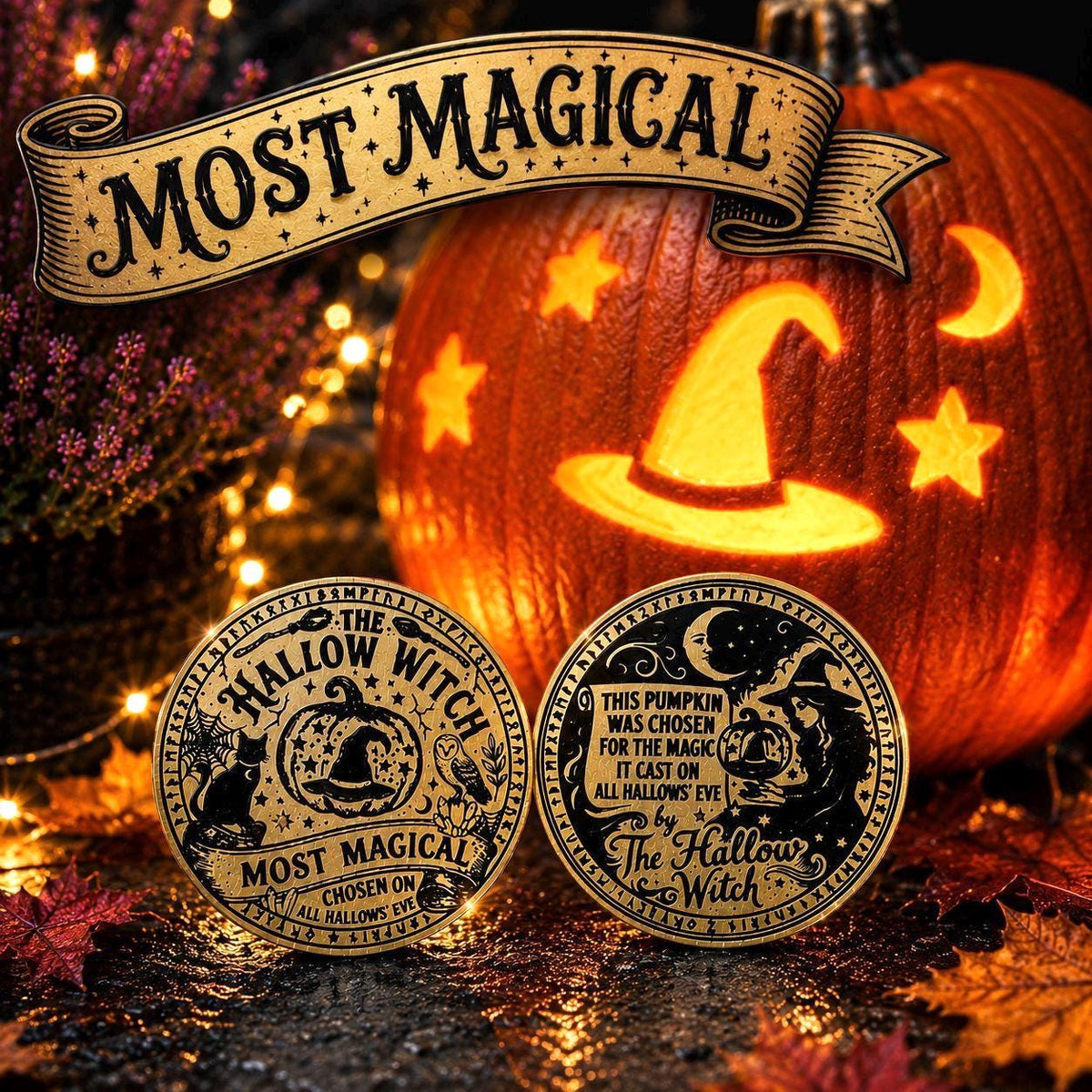 Halloween Witch’s Token -Pumpkin Award from a Visiting Witch | A New Halloween Tradition -Pumpkin Carving Activity & Halloween Keepsake Gift
