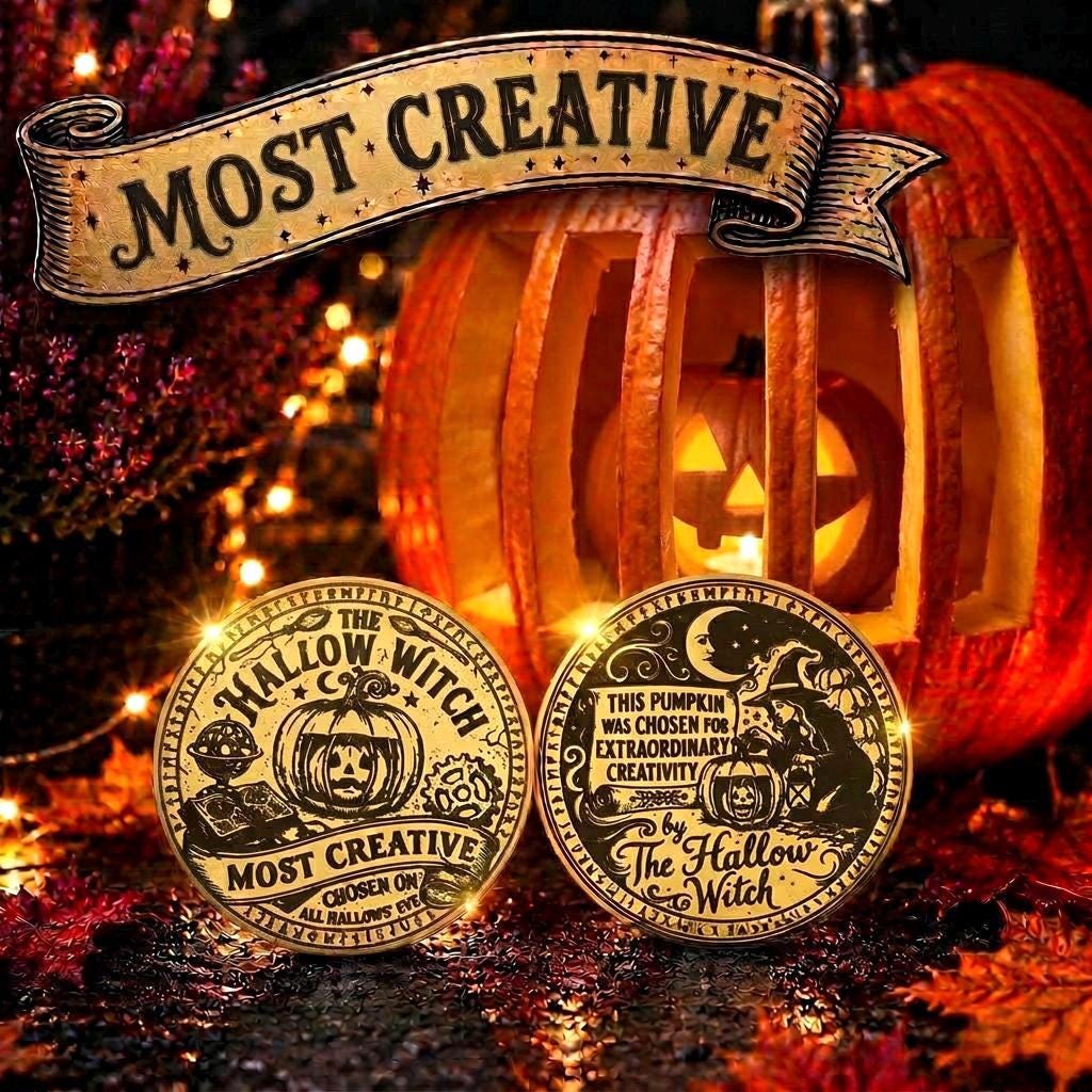 Halloween Witch’s Token -Pumpkin Award from a Visiting Witch | A New Halloween Tradition -Pumpkin Carving Activity & Halloween Keepsake Gift