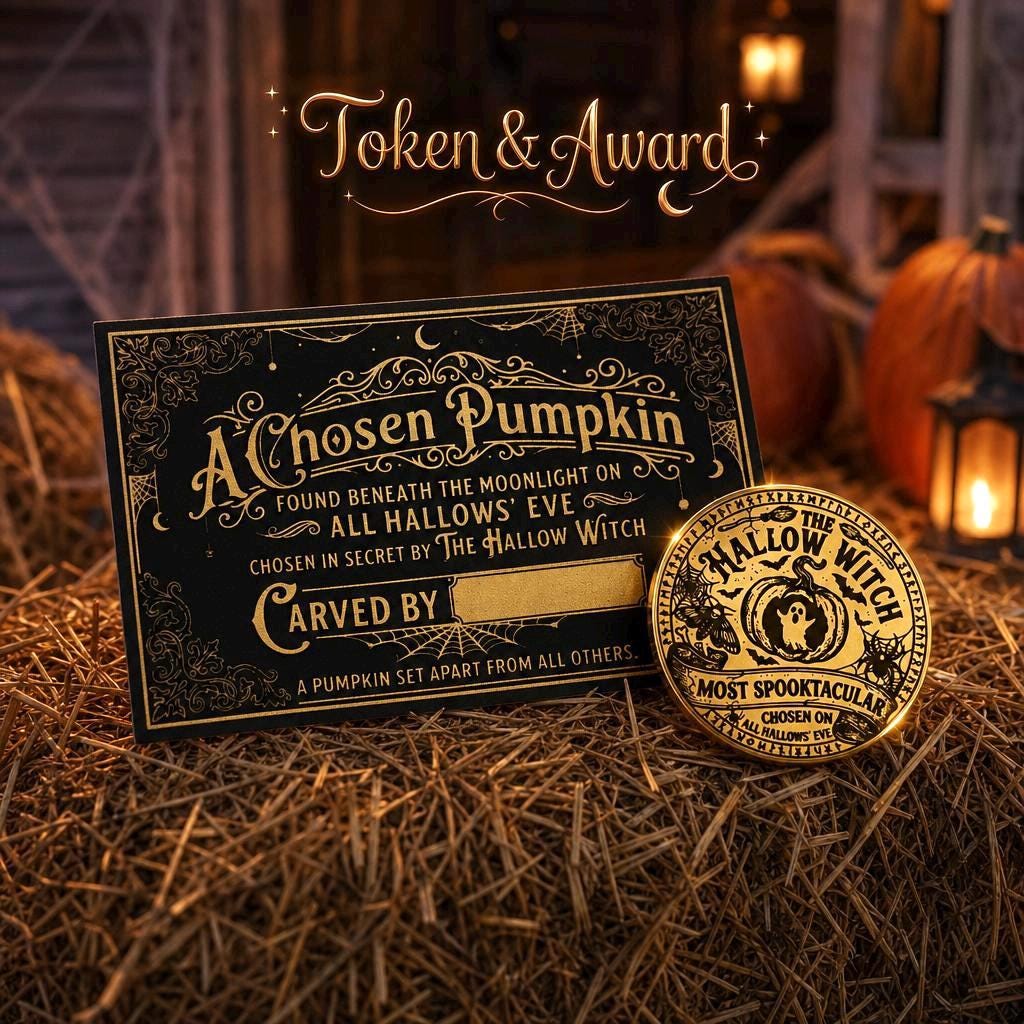 Halloween Witch’s Token -Pumpkin Award from a Visiting Witch | A New Halloween Tradition -Pumpkin Carving Activity & Halloween Keepsake Gift