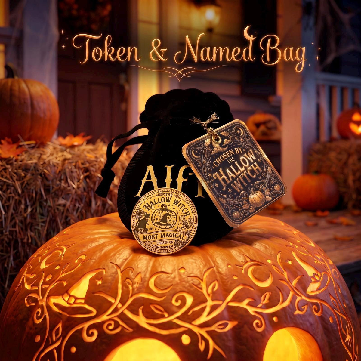 Halloween Witch’s Token -Pumpkin Award from a Visiting Witch | A New Halloween Tradition -Pumpkin Carving Activity & Halloween Keepsake Gift