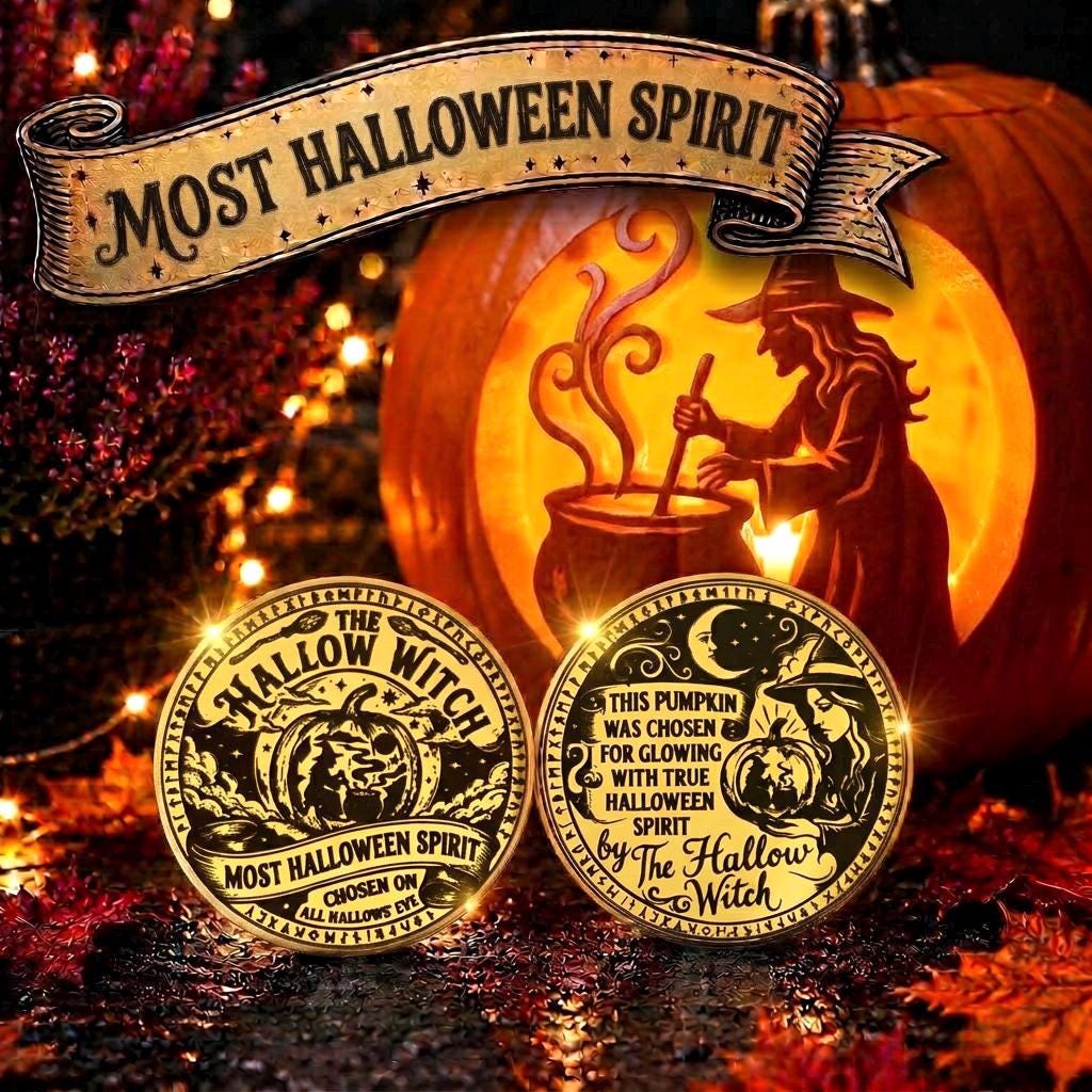 Halloween Witch’s Token -Pumpkin Award from a Visiting Witch | A New Halloween Tradition -Pumpkin Carving Activity & Halloween Keepsake Gift