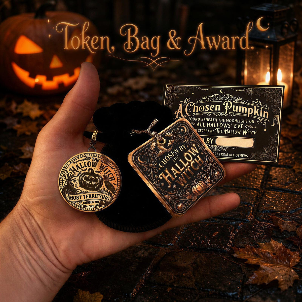 Halloween Witch’s Token -Pumpkin Award from a Visiting Witch | A New Halloween Tradition -Pumpkin Carving Activity & Halloween Keepsake Gift