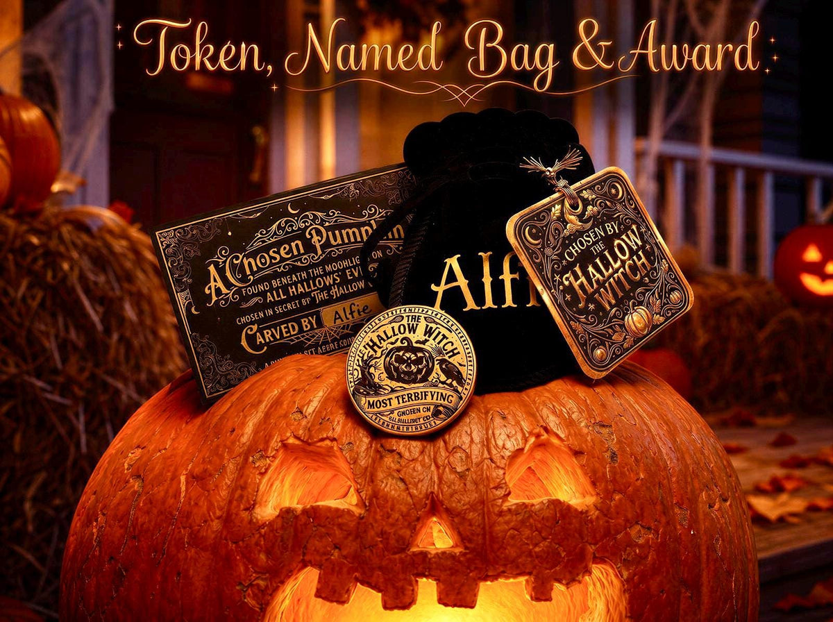Halloween Witch’s Token -Pumpkin Award from a Visiting Witch | A New Halloween Tradition -Pumpkin Carving Activity & Halloween Keepsake Gift