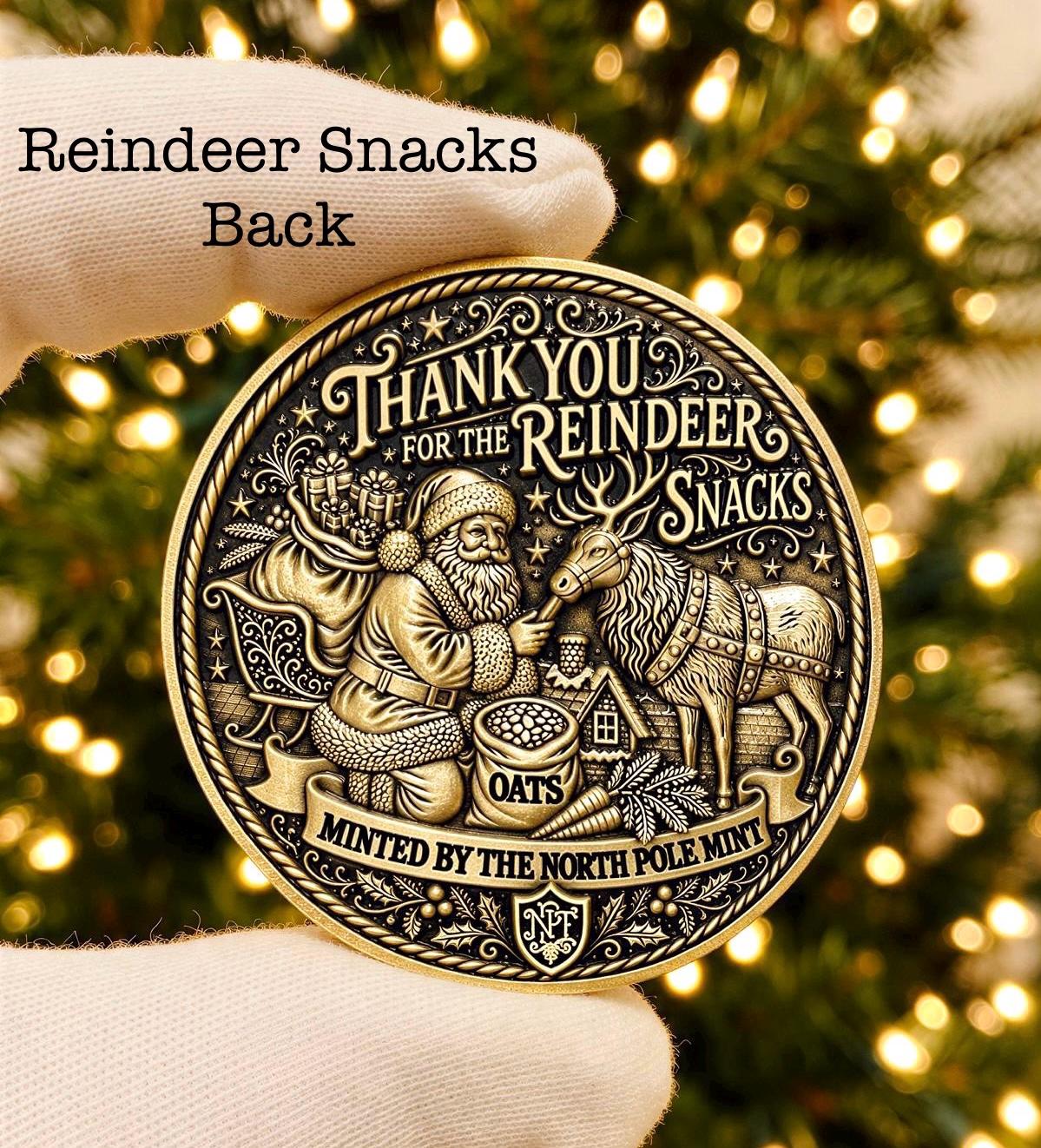 DELUXE Milk & Cookies Santa Coin | Proof of Santa’s Visit for leaving on your Santa Plate | Reindeer Food Thank you coin | Christmas Eve