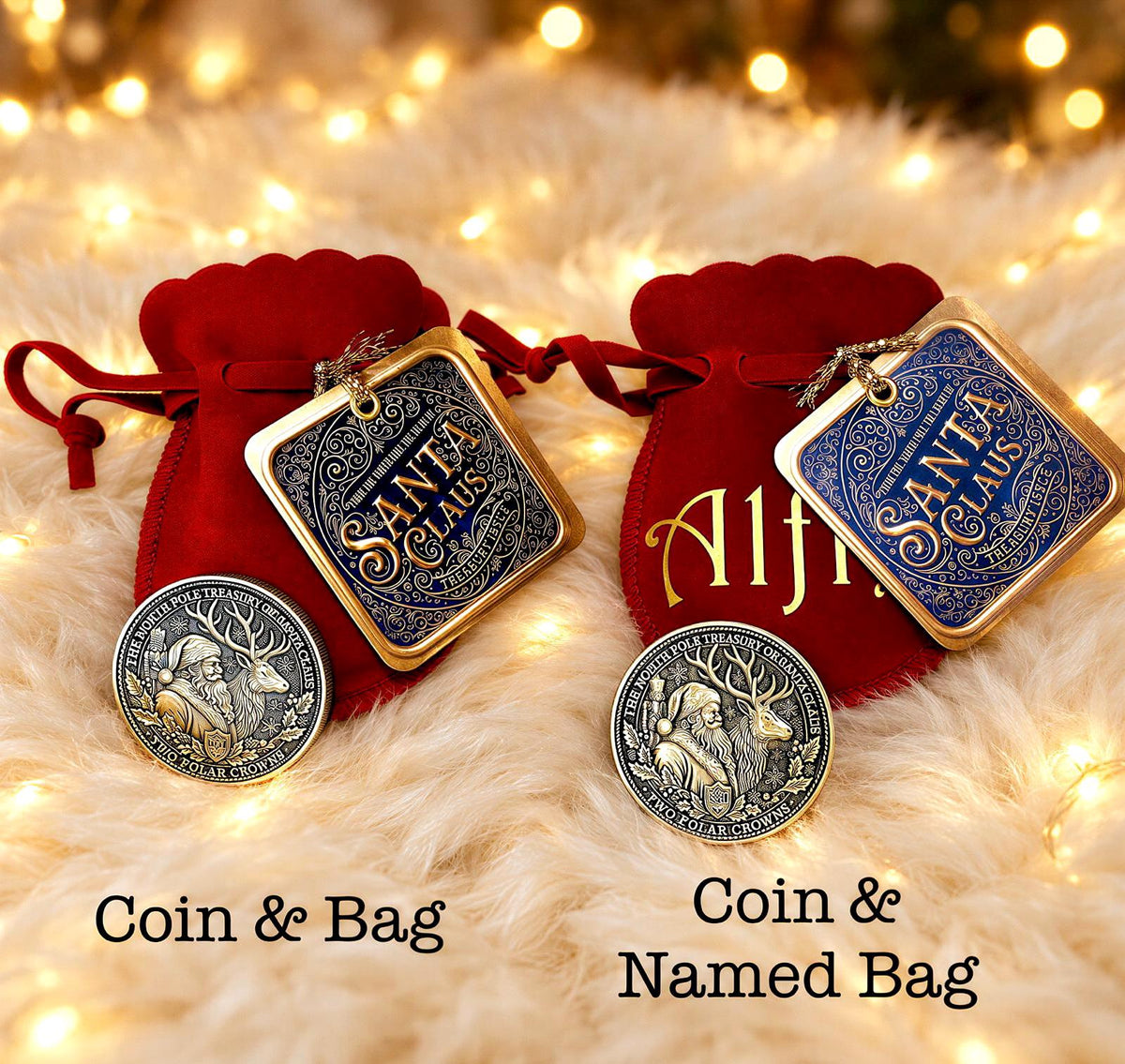 DELUXE Milk & Cookies Santa Coin | Proof of Santa’s Visit for leaving on your Santa Plate | Reindeer Food Thank you coin | Christmas Eve