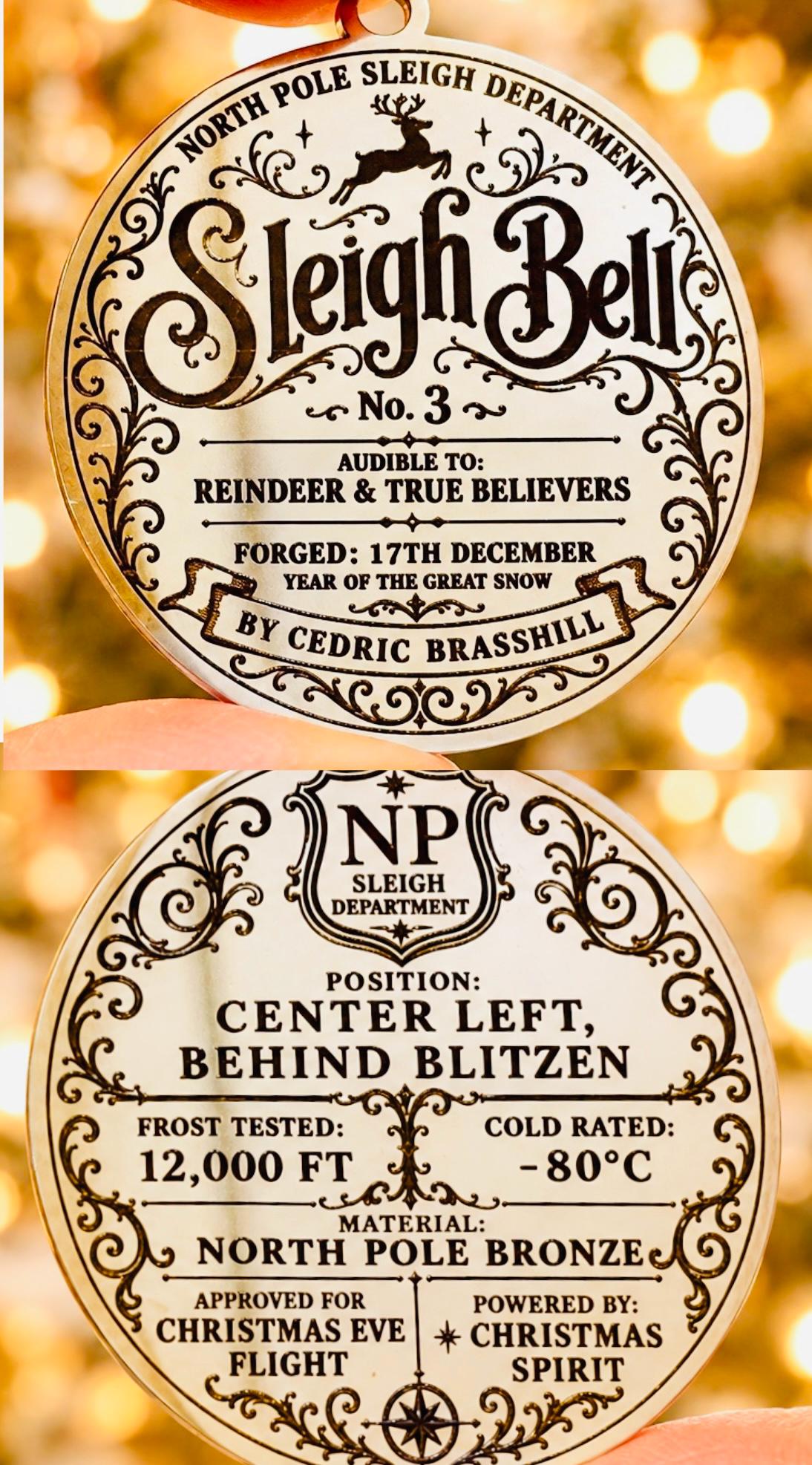 Santa Sleigh Bell & Reindeer Bell, fallen from the Sleigh | Christmas Morning Discovery | Santa Proof | Father Christmas True Believer Bell