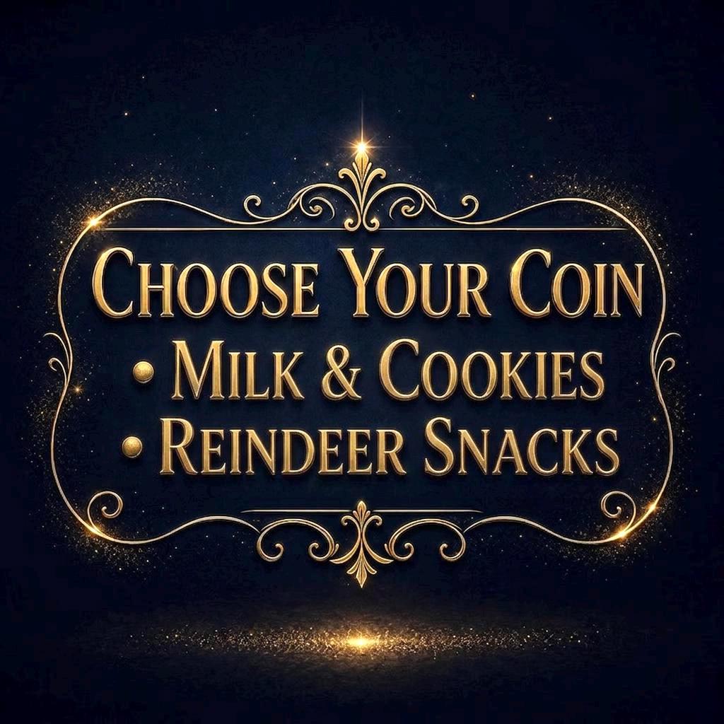 DELUXE Milk & Cookies Santa Coin | Proof of Santa’s Visit for leaving on your Santa Plate | Reindeer Food Thank you coin | Christmas Eve